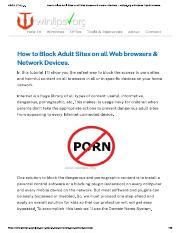 filter porn|How to Block Adult Sites on all Web browsers & Network Devices.